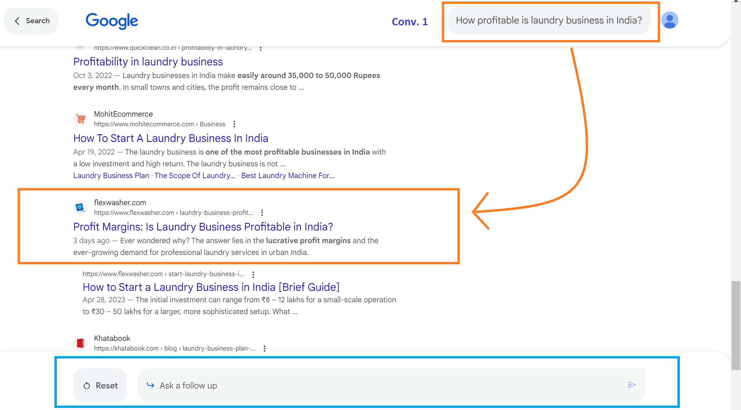 Google SGE AI snapshot