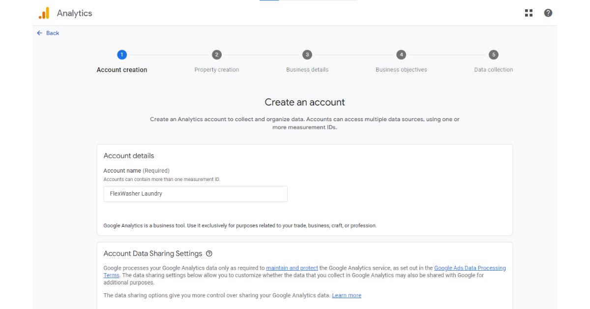 Google Analytics 4 Account Setup