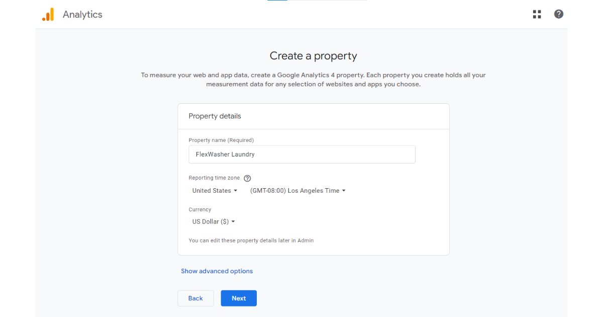 Google Analytics 4 property Setup