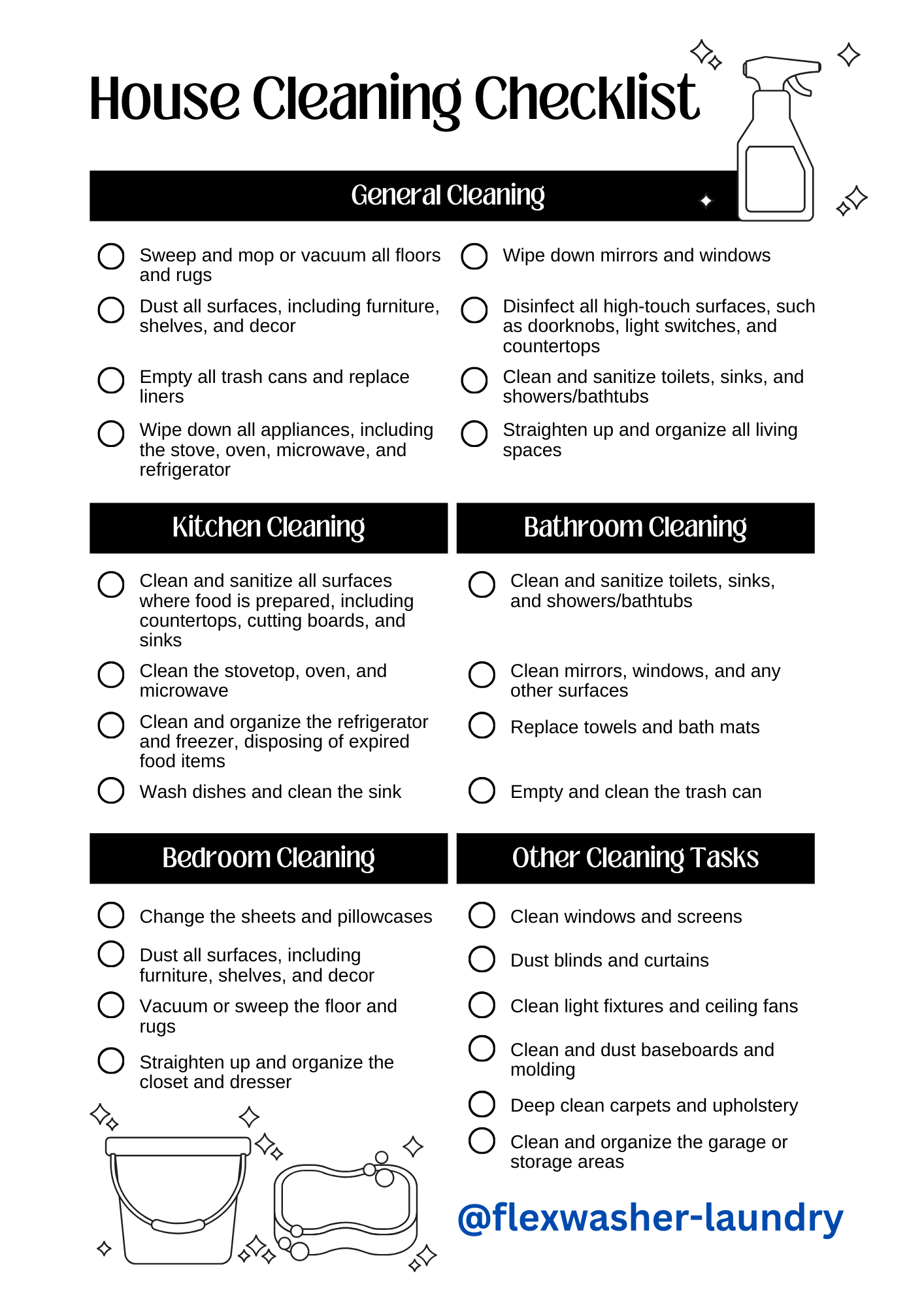 Home Cleaning services Checklist